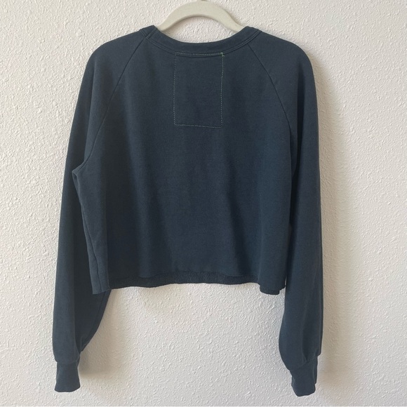 Aviator Nation Rainbow Bolt Cropped Crew Sweatshirt Size Small Casual USA - Picture 3 of 8